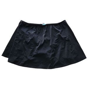 Beach Belle Swim Skirt Built In Brief Womens Plus 24W Swimwear NWT Black